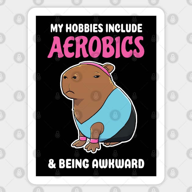 My hobbies include Aerobics and being awkward cartoon Capybara Sticker by capydays